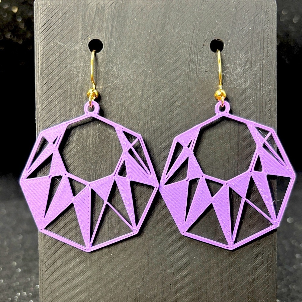 The Orbit Hook‎ Purple Earrings